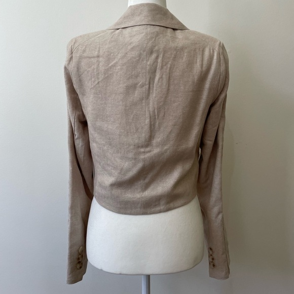 Jason Wu Linen Blend Cropped Blazer Size S Career Office Professional - Picture 6 of 9